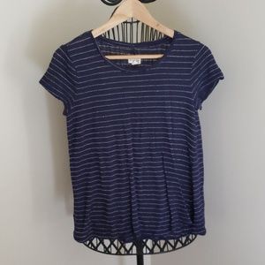 Maison Jules Linen Navy Silver T shirt top Small